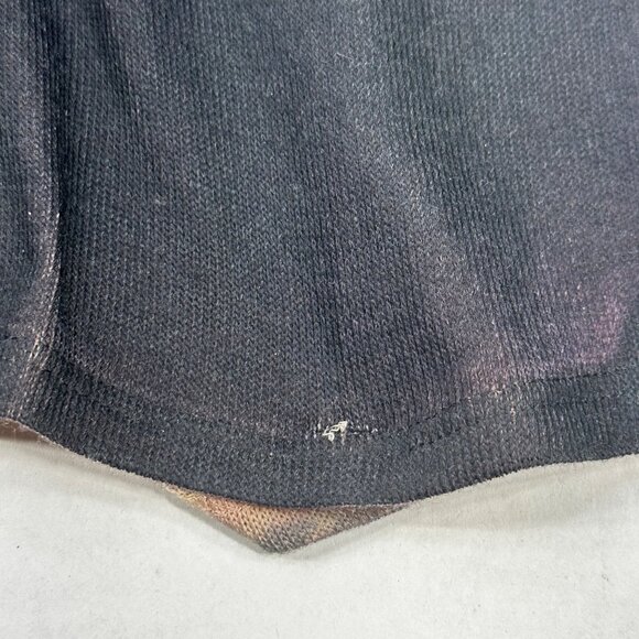 NY Collection Women's Sz 1X One Button Over Shirt 3/4 Sleeve Brown Preowned Snag - Picture 3 of 14